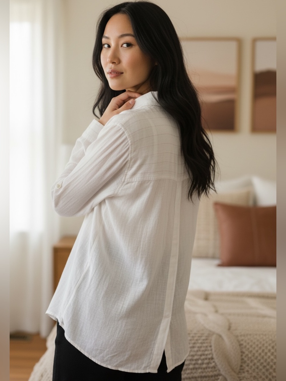 Rails XS White Crinkle Stripe Button-Up Shirt – Lagos Stripe